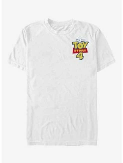Cheapest 🔥 Disney Pixar Toy Story 4 Chest Color Logo White T-Shirt 🔥