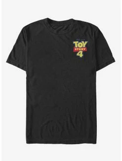 Deals 🔔 Disney Pixar Toy Story 4 Chest Color Logo Black T-Shirt 🎁