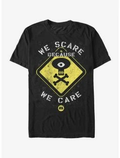 Hot Sale 🔔 Disney Pixar Monsters, Inc. We Scare Because We Care Sign T-Shirt 🛒