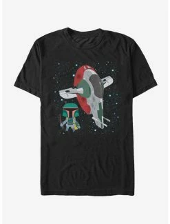 Best reviews of 🥰 Up Star Wars Cartoon Boba Fett Slave I T-Shirt ✔️